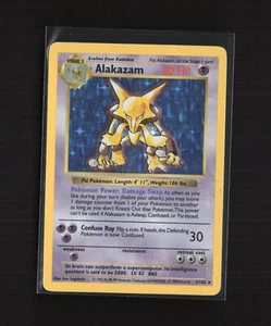 Alakazam 1/102 WOTC Base Set Shadowless Holo Rare Pokemon Card - Picture 1 of 3