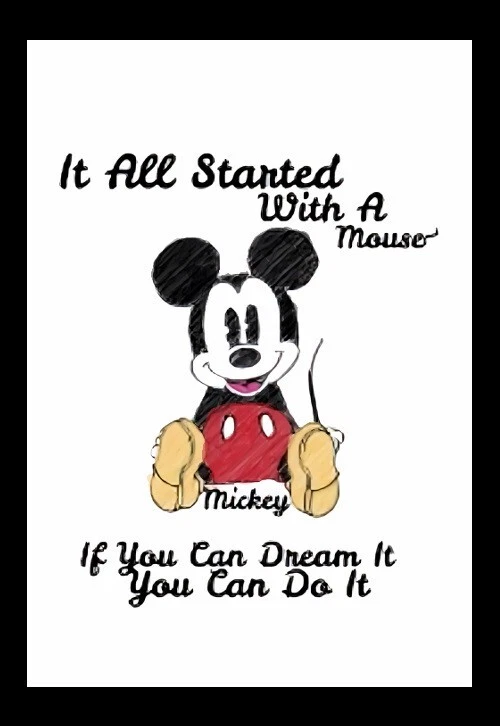 Tudo começou com Mouse Se você pode sonhar, você pode fazê-lo Disney Mickey ÍMÃ - Imagem 1 de 1