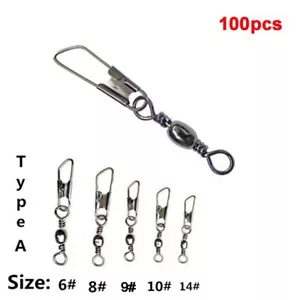 Anillos lisos giratorios de aparejo conector línea de pesca alfileres de pesca a presión - Imagen 1 de 17