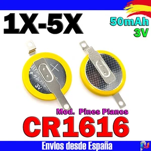 CR1616 CR 1616 3V SC Bateria Con Pestañas Para Soldar Pila Boton P.Planos Litio - Imagen 1 de 7
