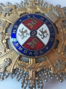 MEDALLA AL MERITO MILITAR 6,2CM ALTO ORIGINAL METAL ESMALTE - Picture 1 of 7