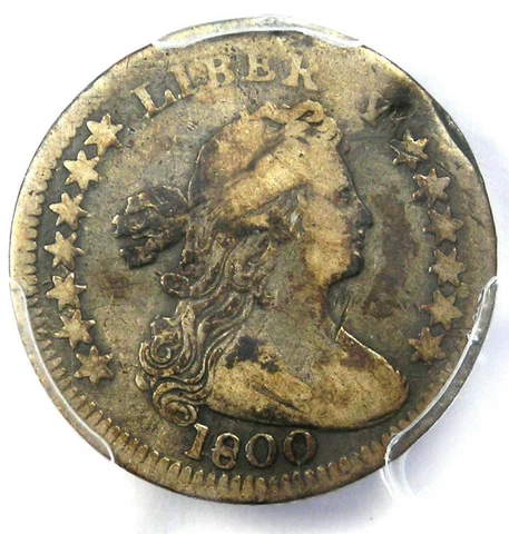 1800 Draped Bust Half Dime H10C Libekty Variety Coin - Certified PCGS VF Details Cover