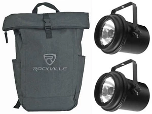 (2) Eliminator ADJ PL-1000 EL Compact Pinspot Par Lights+Backpack PL1000EL - Picture 1 of 12