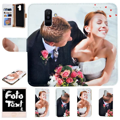 Personalisierte Handyhülle mit Eigene Foto Flip Case Bild Name Druck für Samsung - Bild 1 von 4