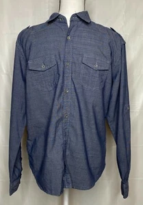 Paper Denim and Cloth Button-up Shirt Denim Chambray Long Sleeve Men's Sz 14/16 - Picture 1 of 3