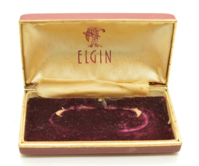 Caja Reloj Elgin Vintage - Cuero Rojo - Hecho en EE. UU. - Solo Caja Presentación Foto 1 de 4