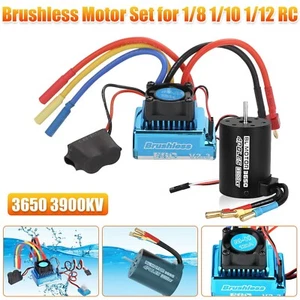 3650 3900KV Wasserdicht Bürstenloser Motor + 120A ESC Combo für 1/10 1/8 RC Auto - Picture 1 of 7
