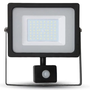 50w Slimline LED Floodlight Black PIR Sensor - Picture 1 of 1