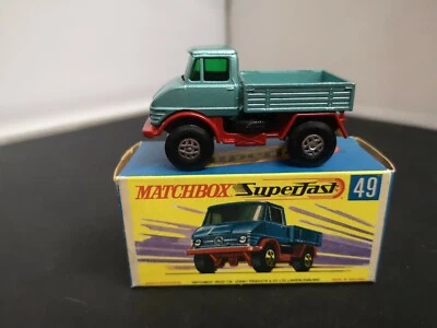 G315-MATCHBOX SUPERFAST MB49-A UNIMOG AND BOX.METALLIC BLUE BODY - Image 1 of 4