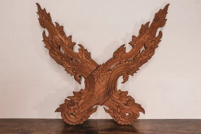 SCULPTURE EN BOIS AVEC MOTIF THAÏLANDAIS TRADITIONNEL (37) - Photo 1/4