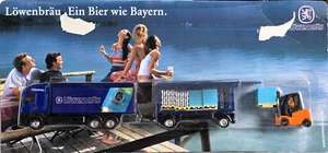 Löwenbräu Iveco Stralis Werbetruck Biertruck Sammeltruck m. Anhänger + Stapler - Bild 1 von 5