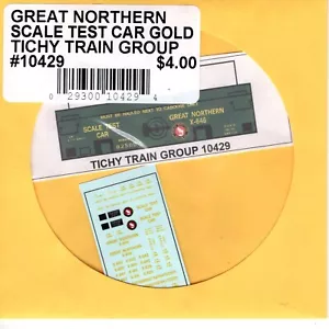 HO Skala Tichy Train 10429 GN Great Northern Scale Test Auto Gold Aufkleber Set - Bild 1 von 2