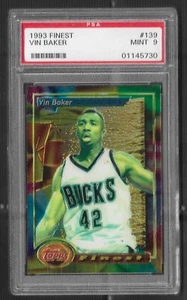 Vin Baker Topps Finest #139 1993 RC PSA 9 como nuevo Milwaukee Bucks px4cb - Imagen 1 de 2