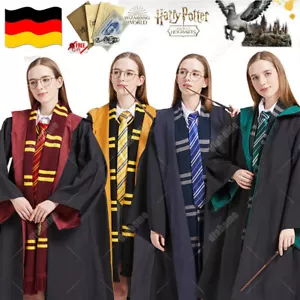 🔥Harry Potter Kostüm Robe Mantel Umhang Krawatte Gryffindor Slytherin Ravenclaw - Bild 1 von 14
