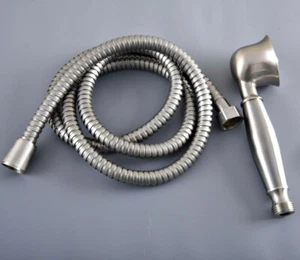 Brushed Nickel Telephone Style Hand Held Bathroom Shower Head with 1.5M hose - Picture 1 of 6
