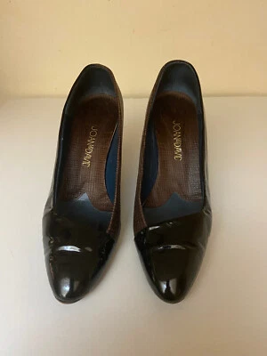 Joan and David, 2-tone, black patent leather & brown inner side , Size 6B, heels - Image 1 of 4