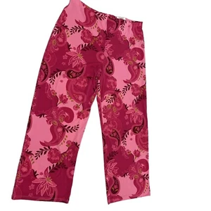 Jm Collection Petite Glamorous Garden Pull-on Wide-Leg Pants, Claret Rose PXL - Picture 1 of 20