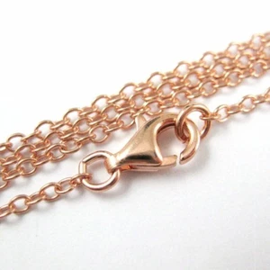 Collar enchapado en oro rosa sobre plata esterlina, pulsera, tobillo-2 mm cable fuerte - Imagen 1 de 5