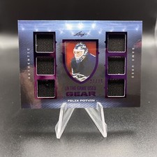 2022-23 Leaf In The Game Used Hockey Purple Gear - 6 Patch /35 Felix Potvin