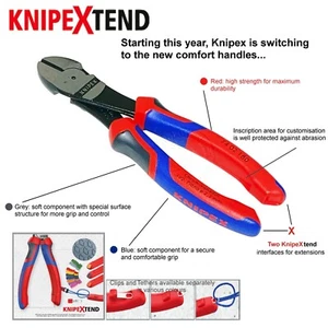 NEW Knipextend 180mm High Leverage Diagonal Side Cutters Cutting Pliers 7402180 - Picture 1 of 7