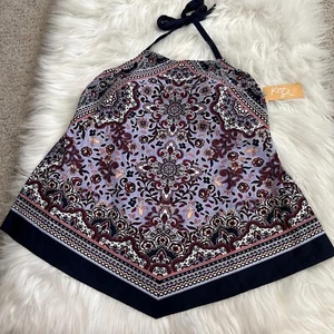 NWT Women's Paisley Tankini Swimsuit Top by KONA SOL Sz 1X - Picture 1 of 6