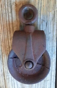 Polea de hierro fundido antigua vintage - rueda de 5 pulgadas - Imagen 1 de 8