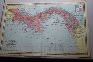 1904 Antique CRAM Map of REPUBLIC OF PANAMA / 14x22" - Picture 1 of 1