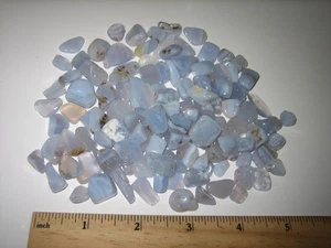 107 MINERALES DE PIEDRA CALCEDONIA AZUL PULIDA NATURAL 0.4"- 0.6" 165.3g - Imagen 1 de 5