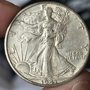 1941-S Walking Liberty Half Dollar BU / AU Detail (cleaned) - Picture 1 of 4