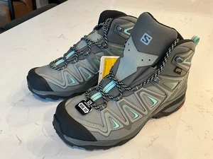 Women’s Size 7 (WIDE) Salomon X Ultra 3 Mid Gore-Tex (shadow/gray/beach glass) - Picture 1 of 5
