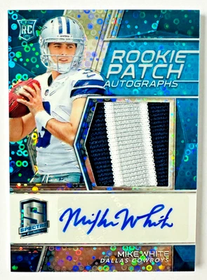 Camiseta deportiva Panini Spectra Mike White 2018 parche automático RC RPA #/75 ¡Vaqueros novato! Foto 1 de 3