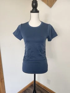 Zella Blue Fitted Athletic Short Sleeve T Shirt - Picture 1 of 5