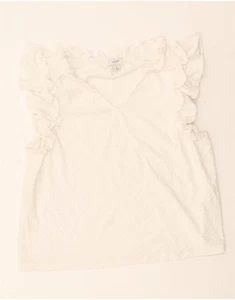 J. CREW Womens Crop Blouse Top UK 16 Large White CY10 - Picture 1 of 4