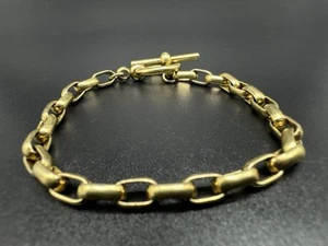 7.5” Rolo Bracelet Toggle Clasp Yellow Gold Plated 925 Silver 16Gs - Picture 1 of 8