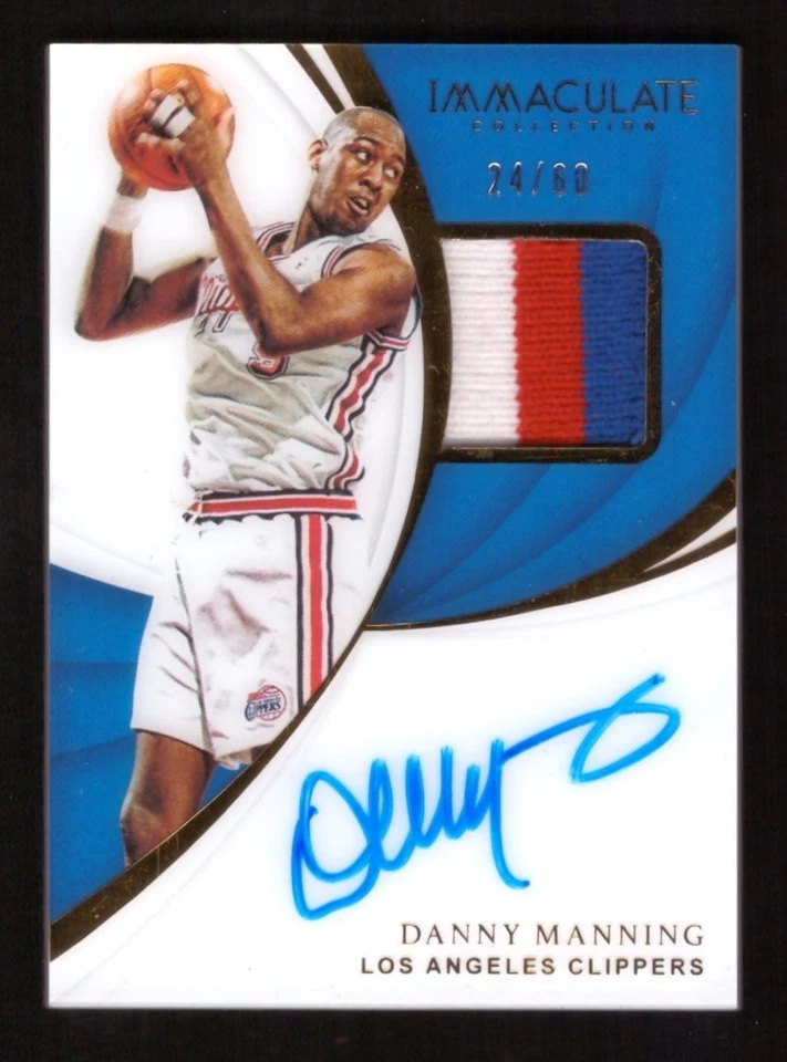 2018-19 Panini Immaculate Danny Manning Jersey Patch Auto 24/60 Clippers - Image 1 of 2