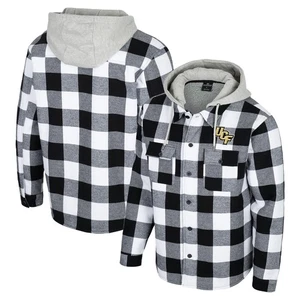 Men's Colosseum Black/White UCF Knights Buffalo Plaid Full-Zip Jacket - Picture 1 of 3