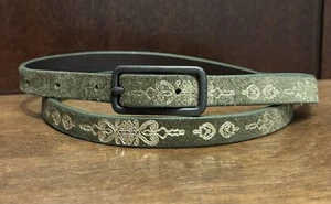 VTG GAP Green Suede Belt Sz 34 1/2”Wide Gold Stamp Wear At Hole End See Pics - Picture 1 of 7
