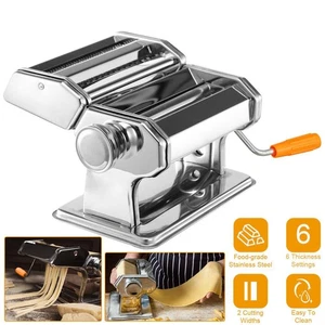 Stainless Steel Fresh Pasta Noodle Maker Roller & Cutter Manual Hand Crank Home - Picture 1 of 9