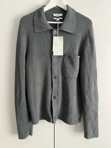 Cárdigan COS Para Hombres Medio Gris Azul Lana Cierre Chaqueta Tejido Cuello | Nuevo con Etiquetas - Imagen 1 de 13