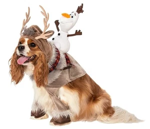 Sven w/Olaf Rider Disney's Frozen II Fancy Dress Halloween Dog Pet Costume Xmas  - Picture 1 of 4