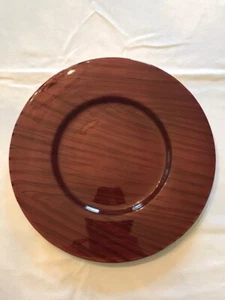 Este Ceramiche set of 4 Faux Bois (wood look) brown Charger plates Italy $250 - Picture 1 of 5