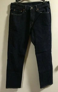 Levi Strauss 505 Regular Fit Men's Jeans 33 x 32 Dark Rinse Denim - Picture 1 of 4