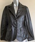 RVT Distressed Black - Brown Faux Leather Jacket Size S EUC Y2K Look