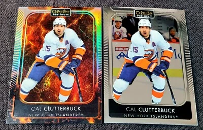 2021-22 OPC O-Pee-Chee Platinum Hot Magma /499 Cal Clutterbuck #95 Islanders - Image 1 of 2