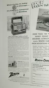 1955 ZENITH advertisement, Zenith Trans-Oceanic shortwave radio R600 1/2 page ad - Bild 1 von 3