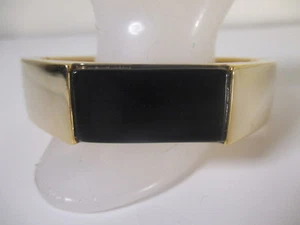 Banana Republic Women's Gold Octagon Black Bar Hinge Cuff Bracelet NWT 48 - Picture 1 of 9