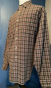 LL Bean Karohemd XL Langarm Knopfleiste Baumwolle Flanell dunkelbraun kariert - Bild 1 von 7