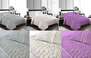 Set copripiumone e federa Aurora biancheria da letto di design policotone a pieghe diamantate - Foto 1 di 6