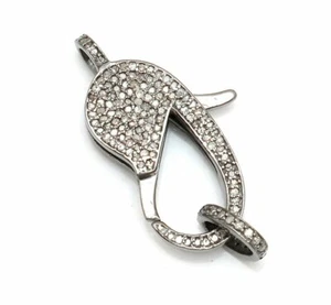 Lobster Clasps Findings Pave Diamond Lobster Clasps 925 Silver Jewelry Findings. - Picture 1 of 12
