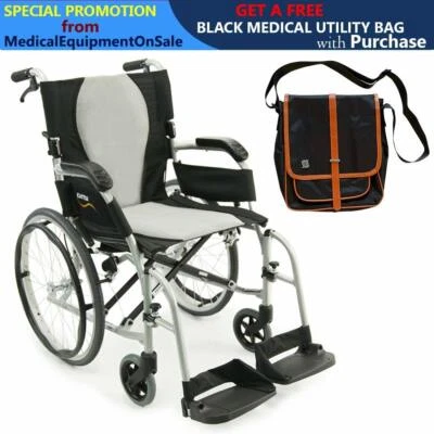 Silla de ruedas manual ultraligera Karman 2512 aluminio ErgoFlight S-2512F16SS Foto 1 de 4